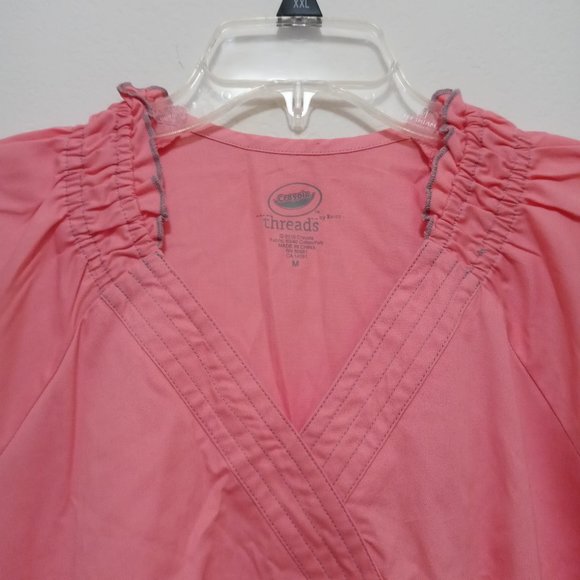 Barco Scrub Top Crayola Coral/Pink Sz Medium - Picture 2 of 8